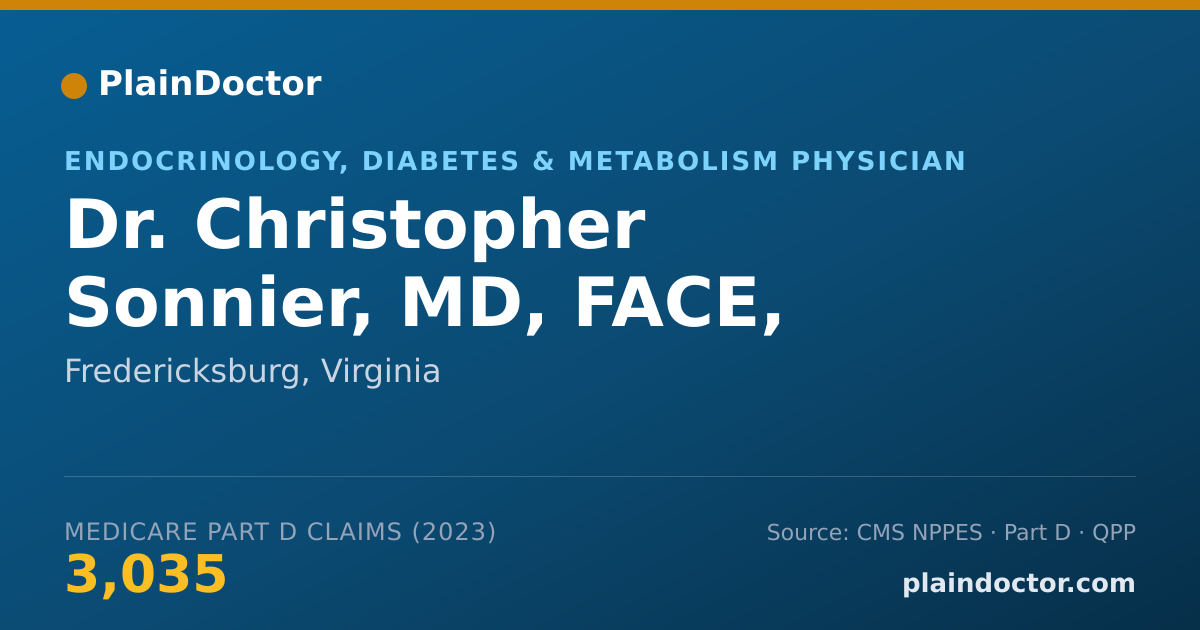 Shareable card for Christopher Sonnier, MD, FACE, ECNU - Endocrinology, Diabetes & Metabolism Physician, Fredericksburg, VA