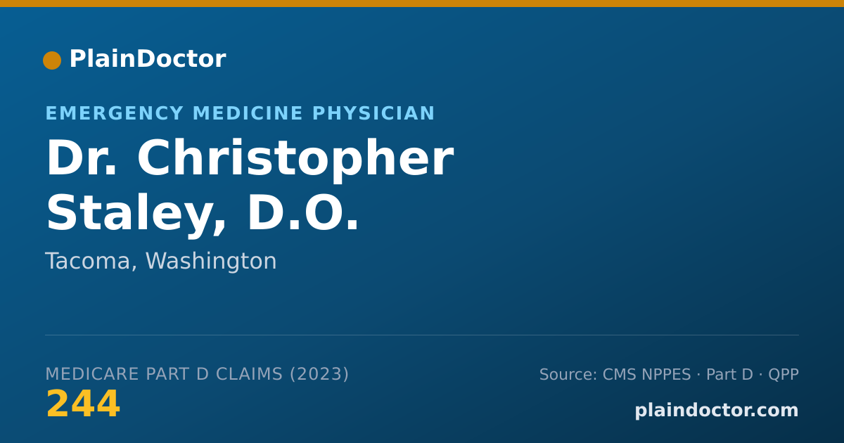 Shareable card for Christopher Staley, D.O. - Emergency Medicine Physician, Tacoma, WA