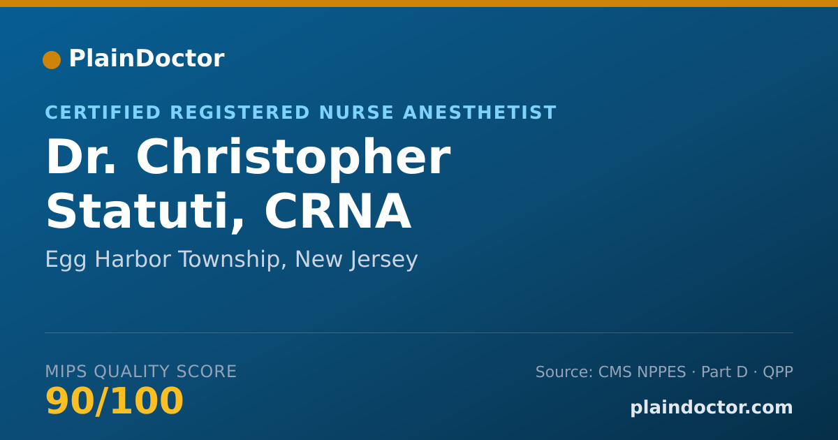 Shareable card for Christopher Statuti, CRNA - Certified Registered Nurse Anesthetist, Egg Harbor Township, NJ