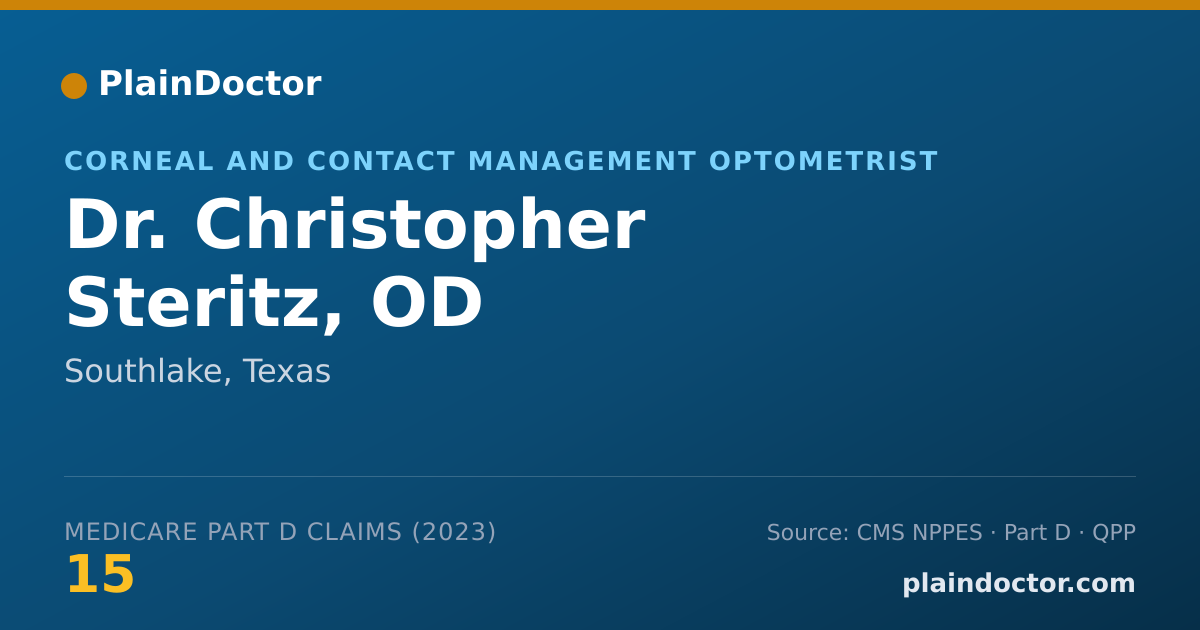 Shareable card for Christopher Steritz, OD - Corneal and Contact Management Optometrist, Southlake, TX