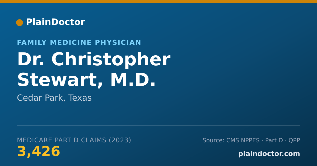 Shareable card for Christopher Stewart, M.D. - Family Medicine Physician, Cedar Park, TX