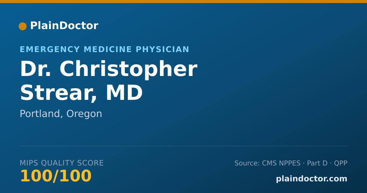 Shareable card for Christopher Strear, MD - Emergency Medicine Physician, Portland, OR