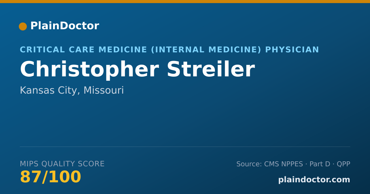 Shareable card for Christopher Streiler - Critical Care Medicine (Internal Medicine) Physician, Kansas City, MO