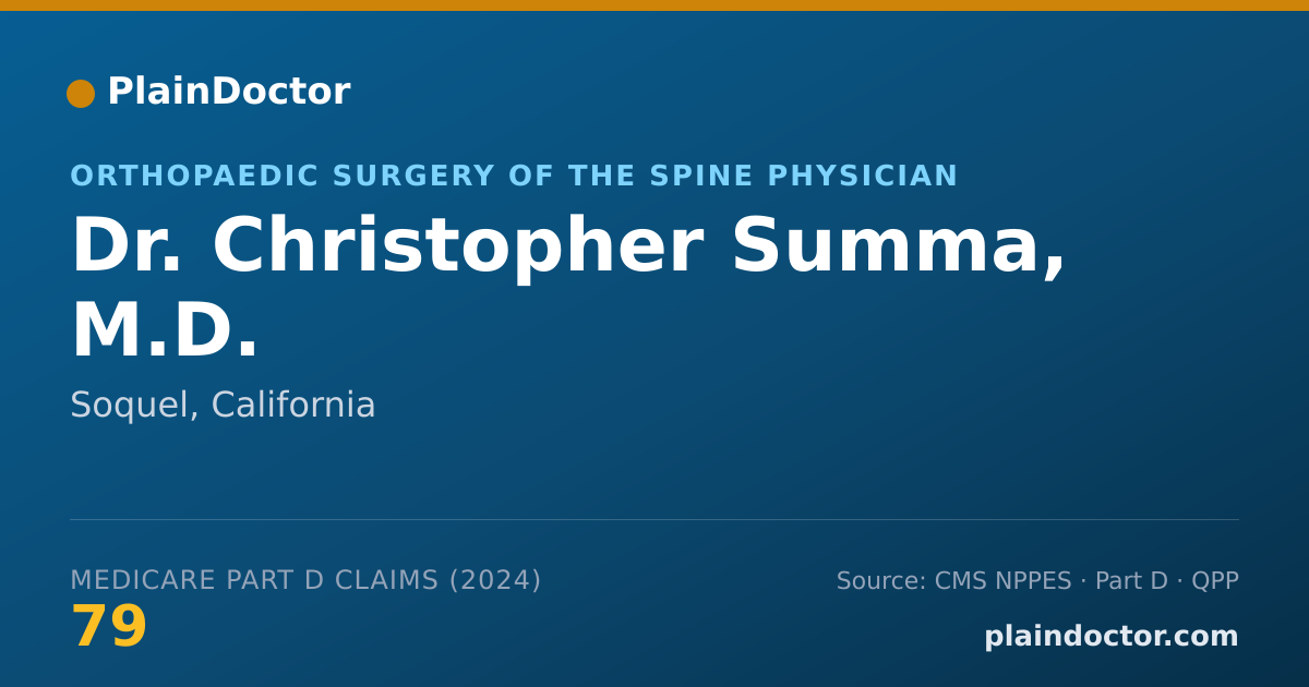 Shareable card for Christopher Summa, M.D. - Orthopaedic Surgery of the Spine Physician, Soquel, CA