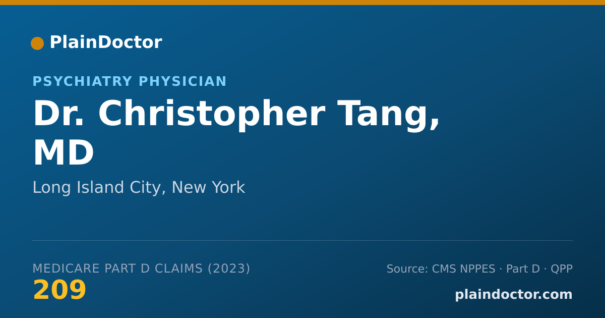 Shareable card for Christopher Tang, MD - Psychiatry Physician, Long Island City, NY