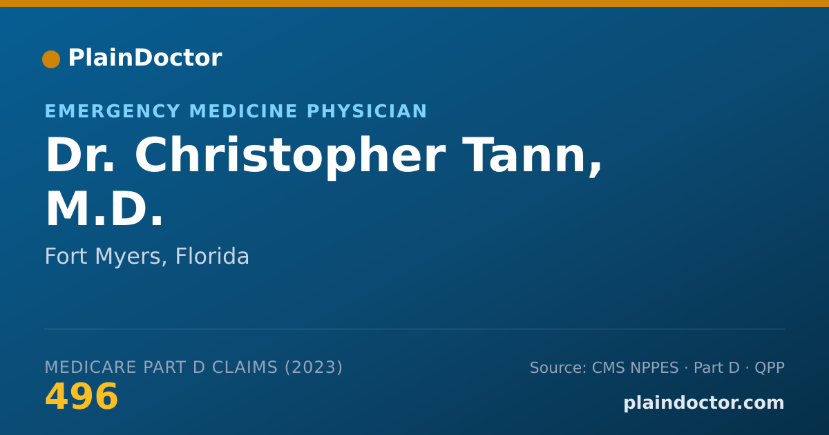 Shareable card for Christopher Tann, M.D. - Emergency Medicine Physician, Fort Myers, FL
