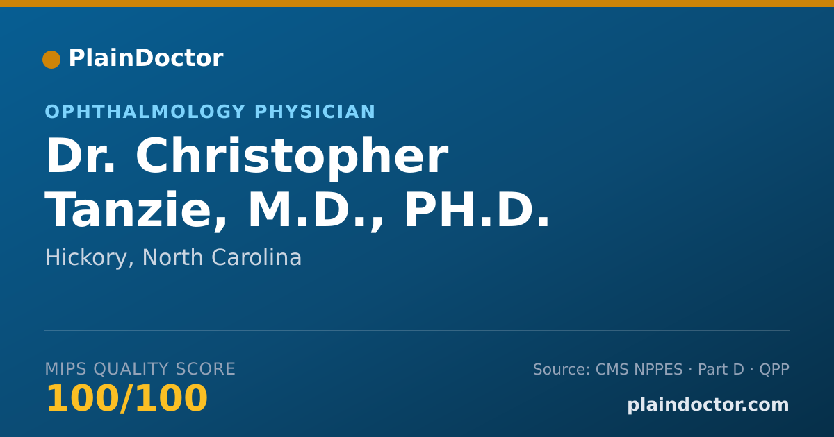 Shareable card for Christopher Tanzie, M.D., PH.D. - Ophthalmology Physician, Hickory, NC