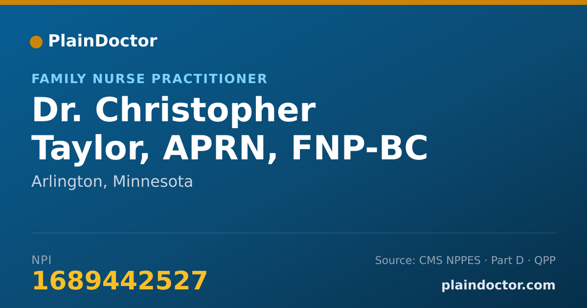 Shareable card for Christopher Taylor, APRN, FNP-BC - Family Nurse Practitioner, Arlington, MN