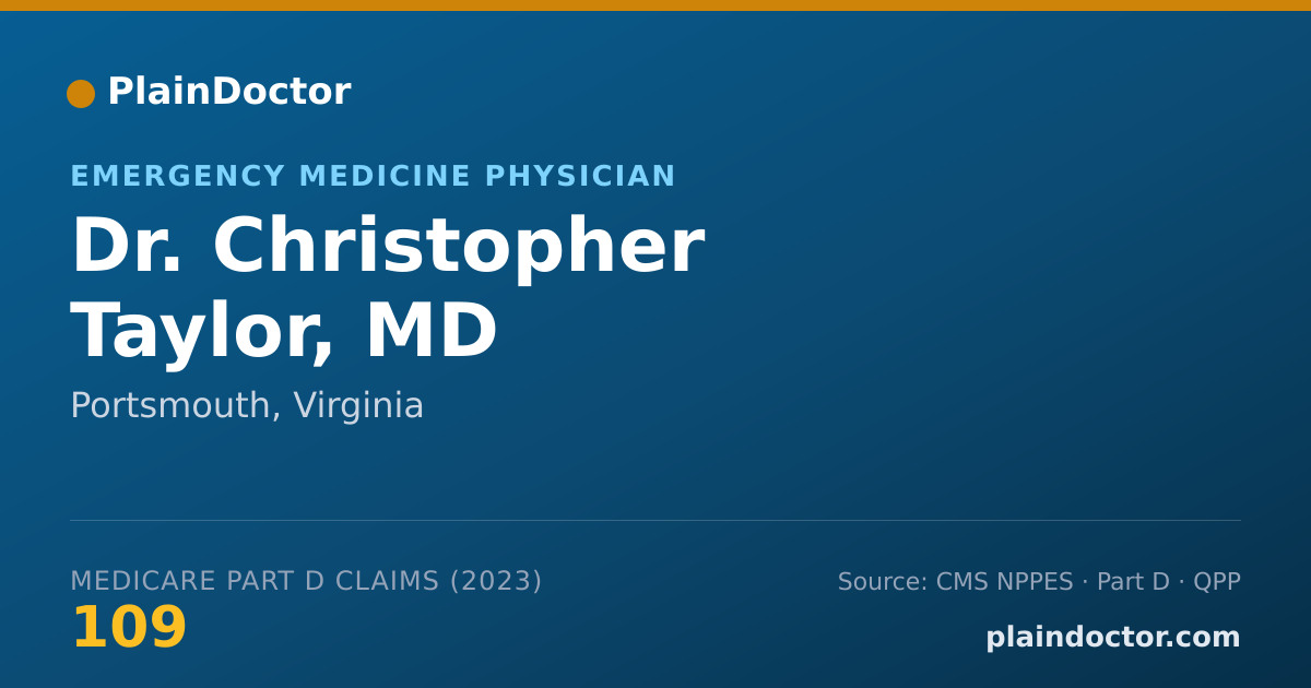Shareable card for Christopher Taylor, MD - Emergency Medicine Physician, Portsmouth, VA