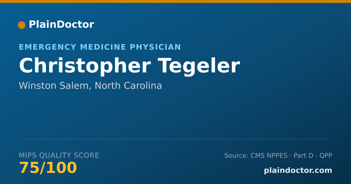 Shareable card for Christopher Tegeler - Emergency Medicine Physician, Winston Salem, NC