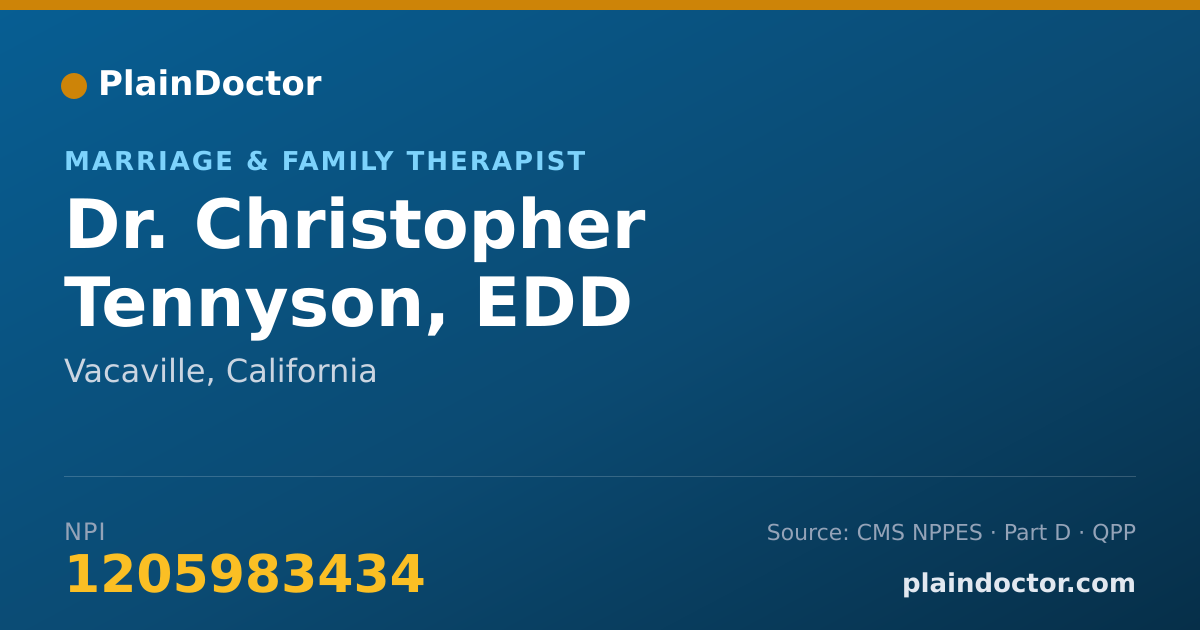Shareable card for Christopher Tennyson, EDD - Marriage & Family Therapist, Vacaville, CA