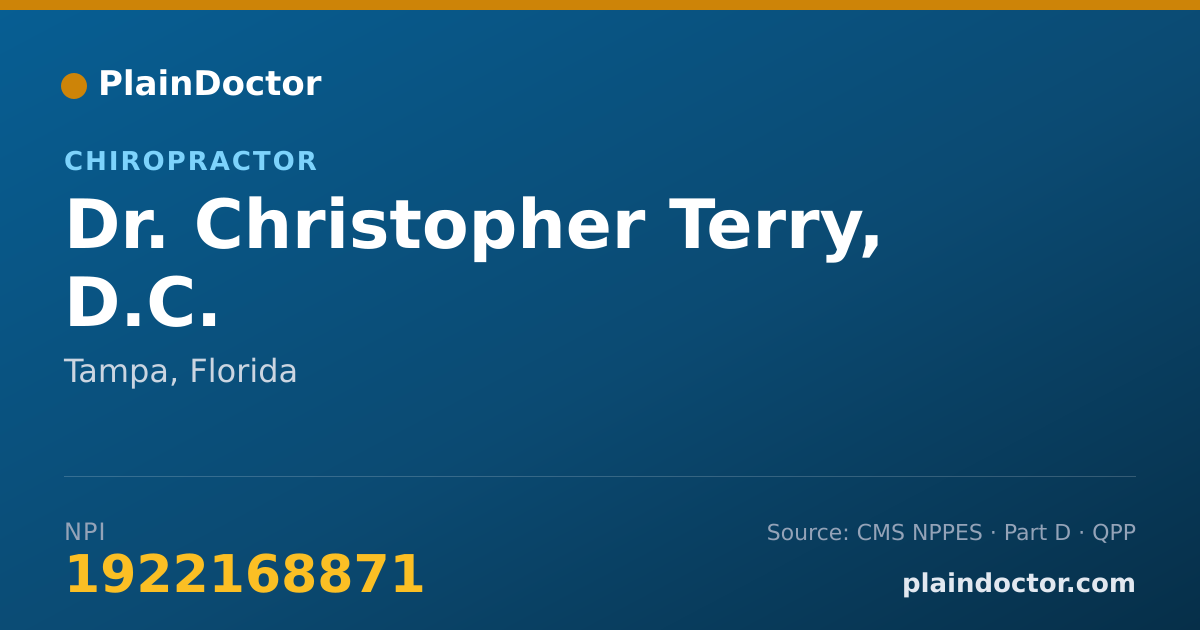 Shareable card for Christopher Terry, D.C. - Chiropractor, Tampa, FL