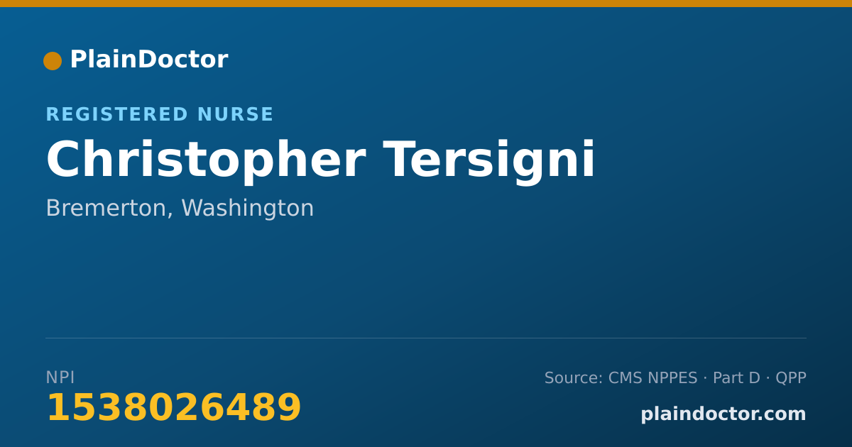 Shareable card for Christopher Tersigni - Registered Nurse, Bremerton, WA