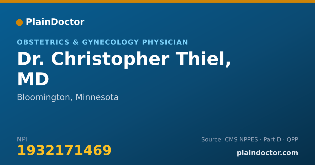 Shareable card for Christopher Thiel, MD - Obstetrics & Gynecology Physician, Bloomington, MN