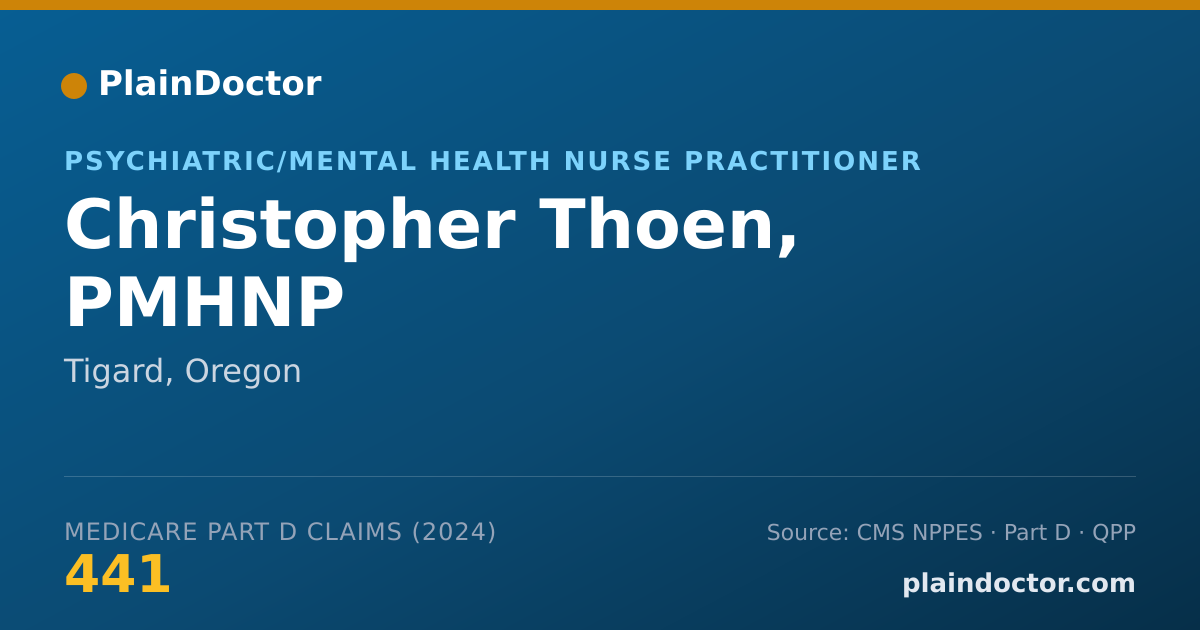 Shareable card for Christopher Thoen, PMHNP - Child & Adolescent Psychiatric/Mental Health Registered Nurse, Tigard, OR