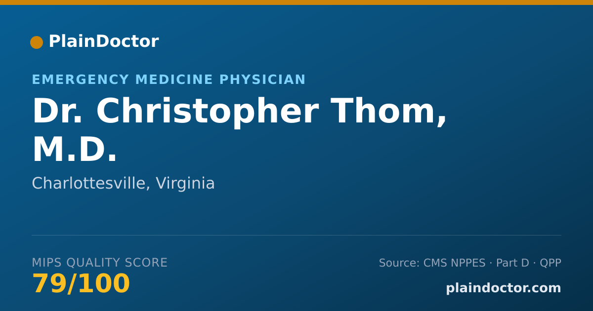 Shareable card for Christopher Thom, M.D. - Emergency Medicine Physician, Charlottesville, VA