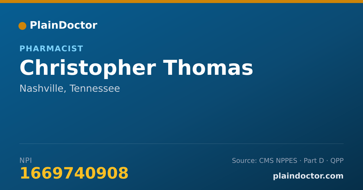 Shareable card for Christopher Thomas - Pharmacist, Nashville, TN