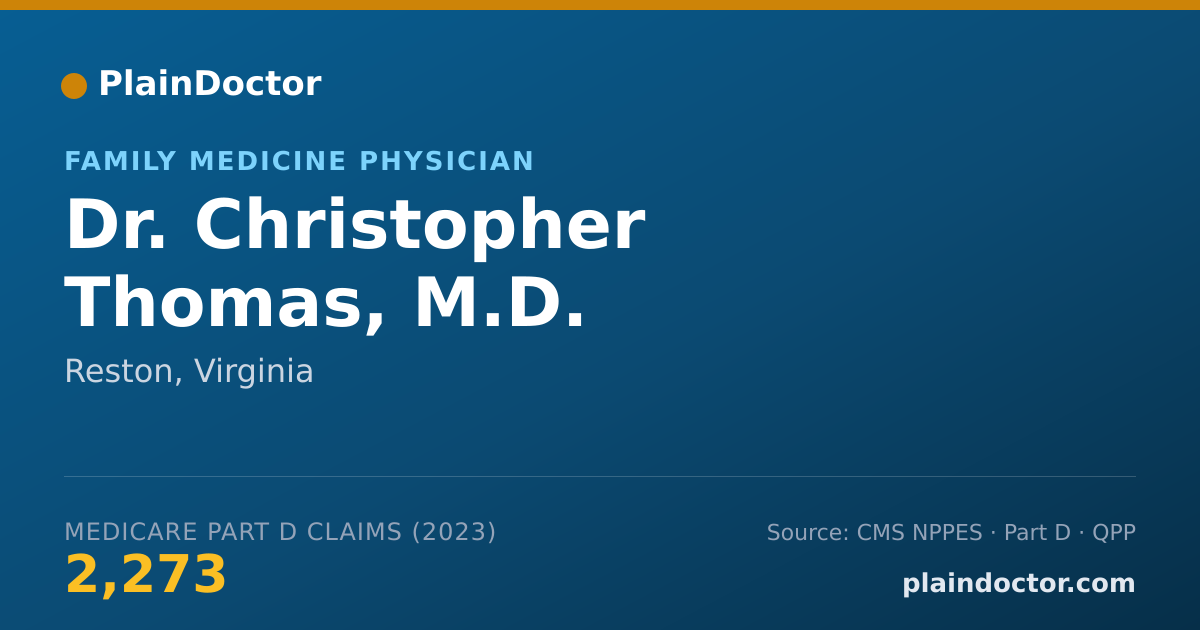 Shareable card for Christopher Thomas, M.D. - Family Medicine Physician, Reston, VA