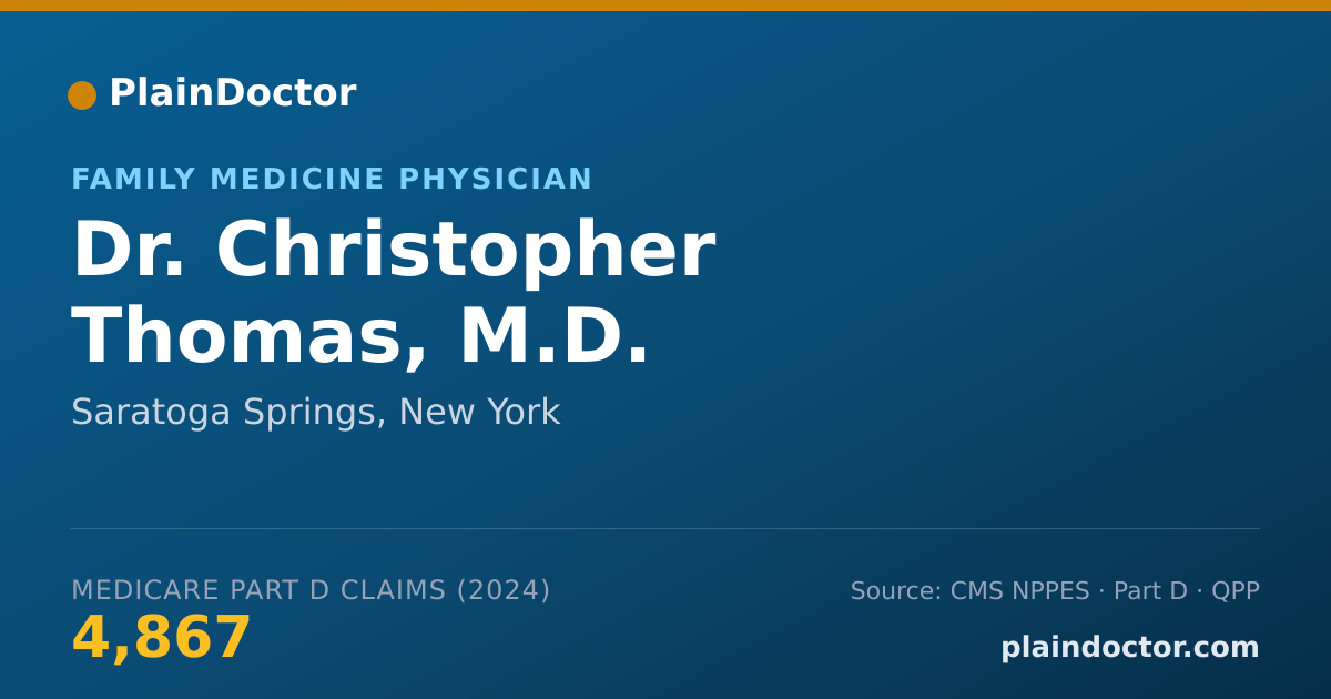 Shareable card for Christopher Thomas, M.D. - Family Medicine Physician, Saratoga Springs, NY