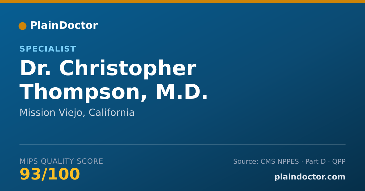 Shareable card for Christopher Thompson, M.D. - Specialist, Mission Viejo, CA