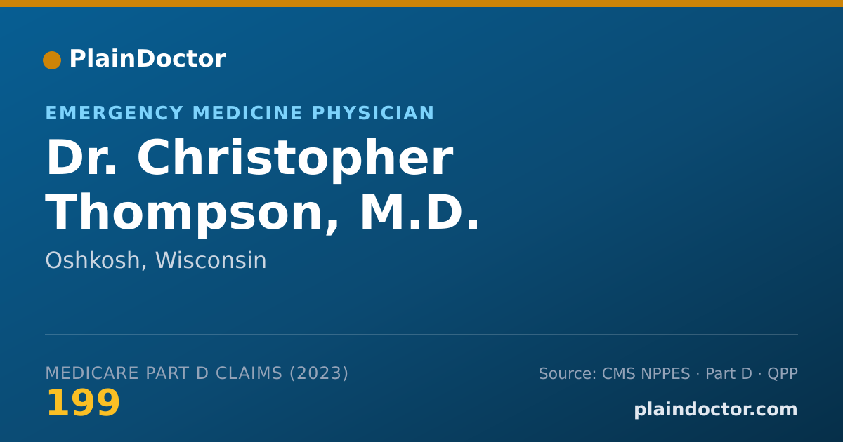 Shareable card for Christopher Thompson, M.D. - Emergency Medicine Physician, Oshkosh, WI