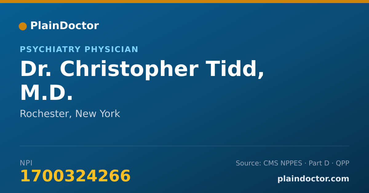 Shareable card for Christopher Tidd, M.D. - Psychiatry Physician, Rochester, NY