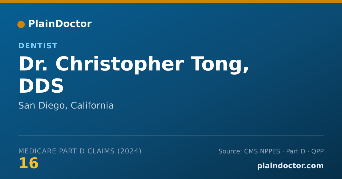 Shareable card for Christopher Tong, DDS - Dentist, San Diego, CA