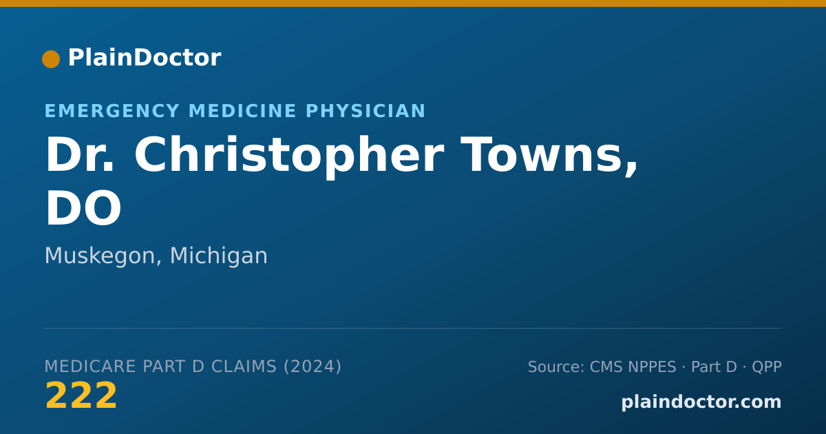 Shareable card for Christopher Towns, DO - Emergency Medicine Physician, Muskegon, MI
