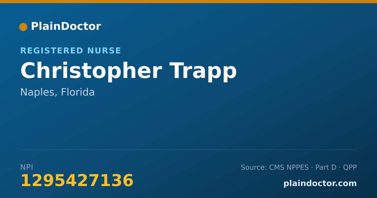 Shareable card for Christopher Trapp - Registered Nurse, Naples, FL