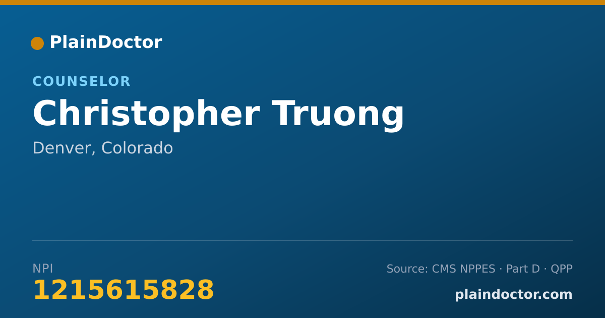 Shareable card for Christopher Truong - Counselor, Denver, CO