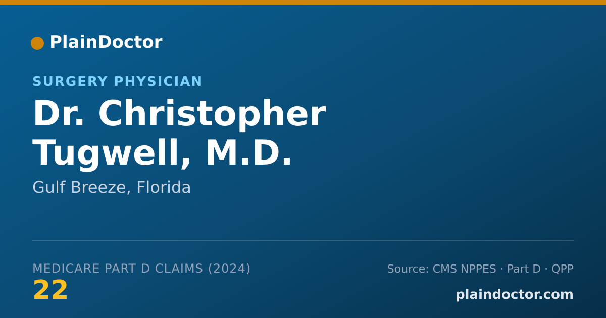 Shareable card for Christopher Tugwell, M.D. - Surgery Physician, Gulf Breeze, FL
