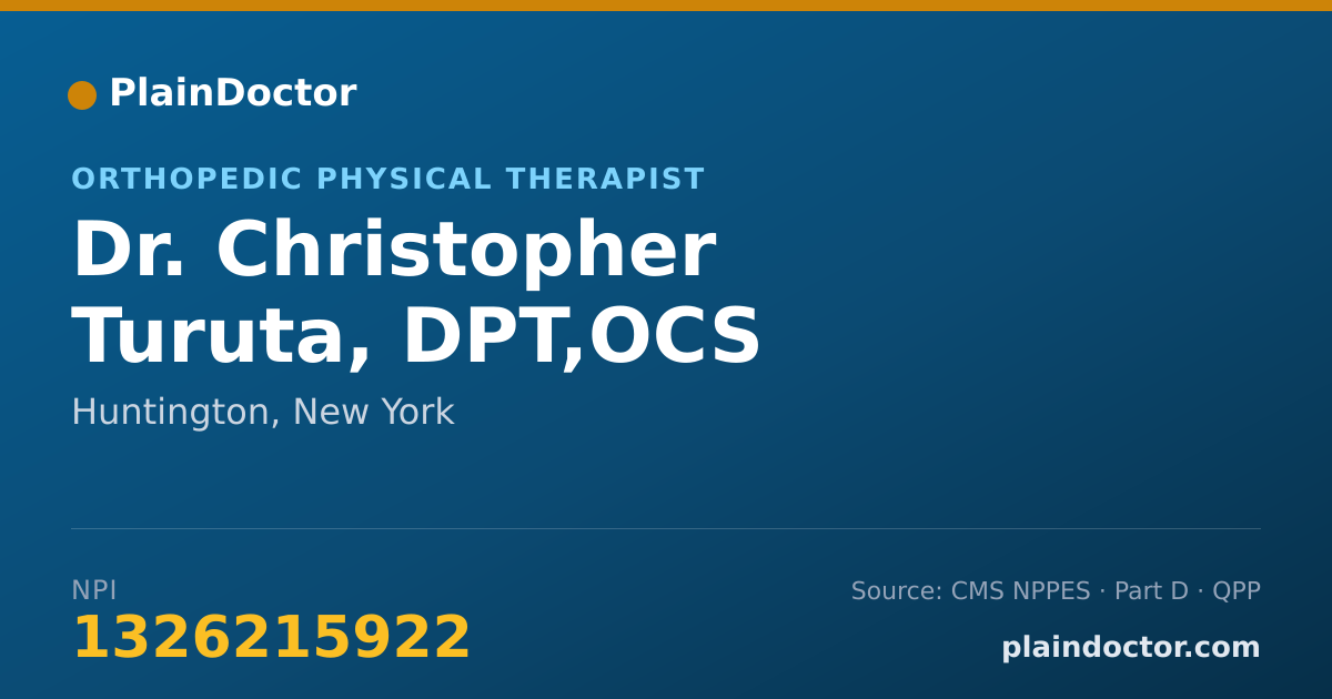 Shareable card for Christopher Turuta, DPT,OCS - Orthopedic Physical Therapist, Huntington, NY
