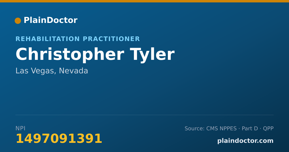 Shareable card for Christopher Tyler - Rehabilitation Practitioner, Las Vegas, NV