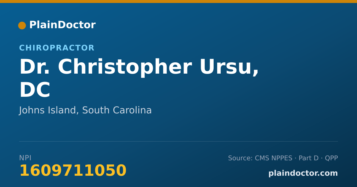 Shareable card for Christopher Ursu, DC - Chiropractor, Johns Island, SC