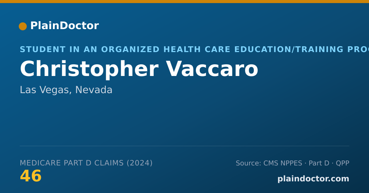 Shareable card for Christopher Vaccaro - Military Health Care Provider, Las Vegas, NV