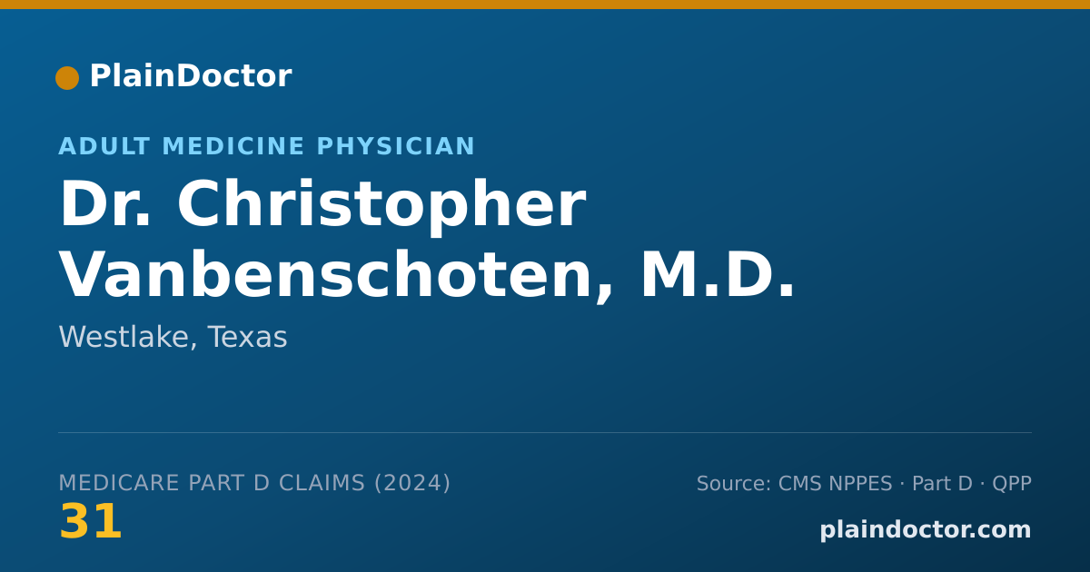 Shareable card for Christopher Vanbenschoten, M.D. - Adult Medicine Physician, Westlake, TX