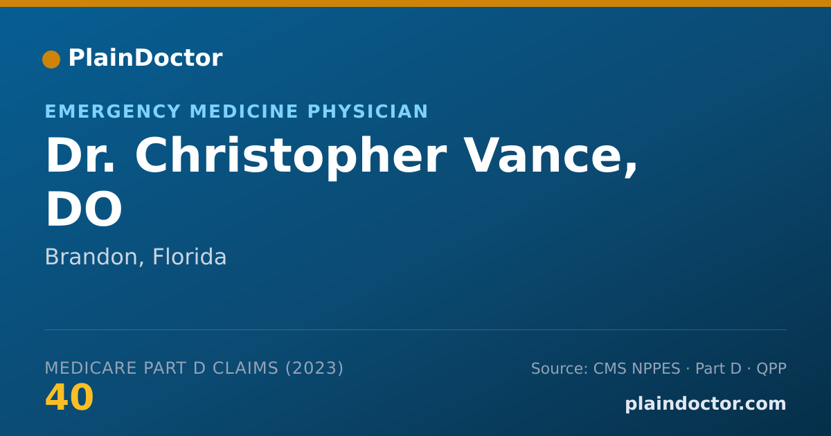 Shareable card for Christopher Vance, DO - Emergency Medicine Physician, Brandon, FL