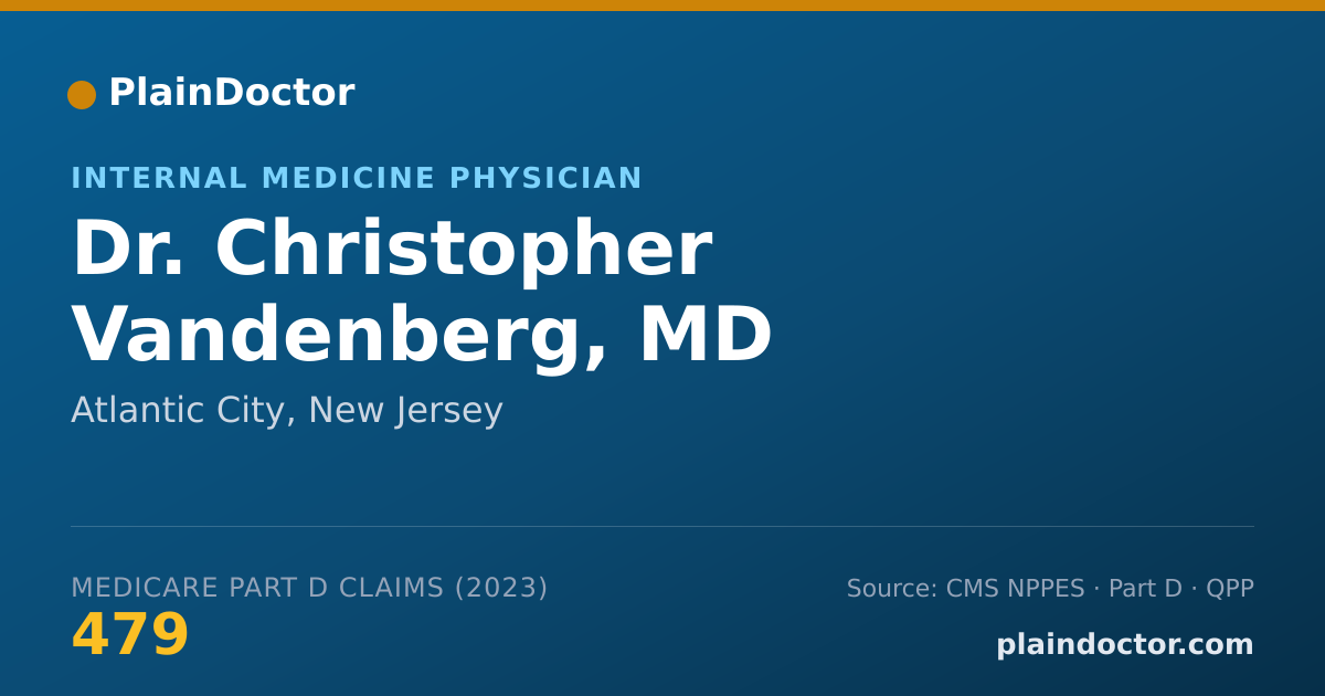 Shareable card for Christopher Vandenberg, MD - Internal Medicine Physician, Atlantic City, NJ