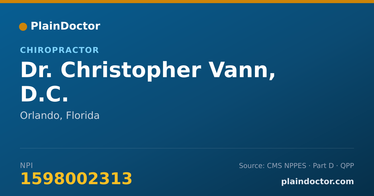 Shareable card for Christopher Vann, D.C. - Chiropractor, Orlando, FL