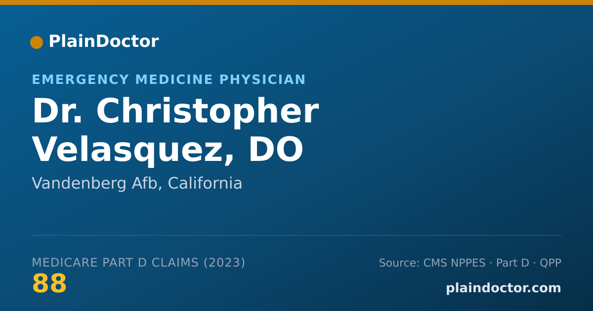 Shareable card for Christopher Velasquez, DO - Emergency Medicine Physician, Vandenberg Afb, CA