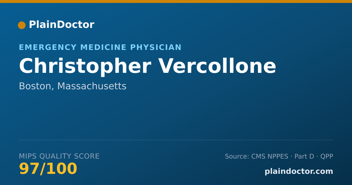 Shareable card for Christopher Vercollone - Emergency Medicine Physician, Boston, MA