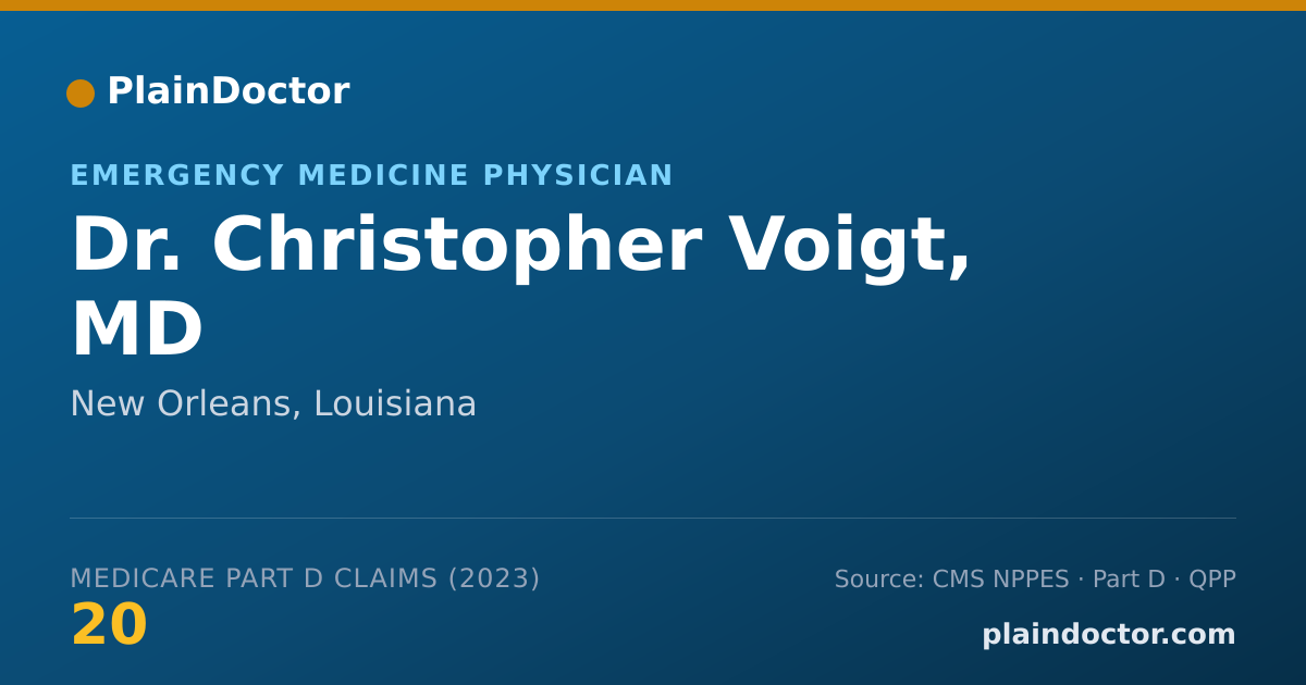 Shareable card for Christopher Voigt, MD - Emergency Medicine Physician, New Orleans, LA