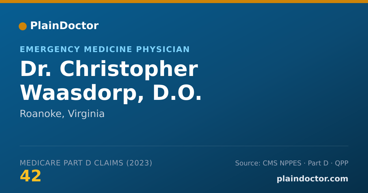 Shareable card for Christopher Waasdorp, D.O. - Emergency Medicine Physician, Roanoke, VA