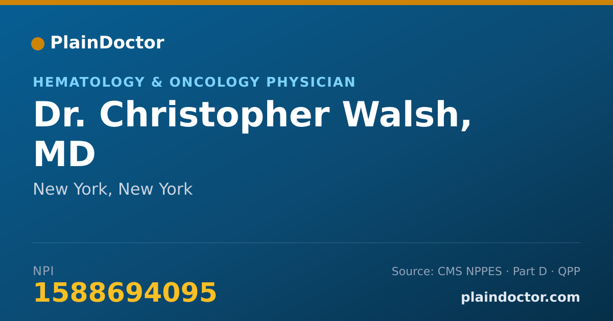 Shareable card for Christopher Walsh, MD - Hematology & Oncology Physician, New York, NY