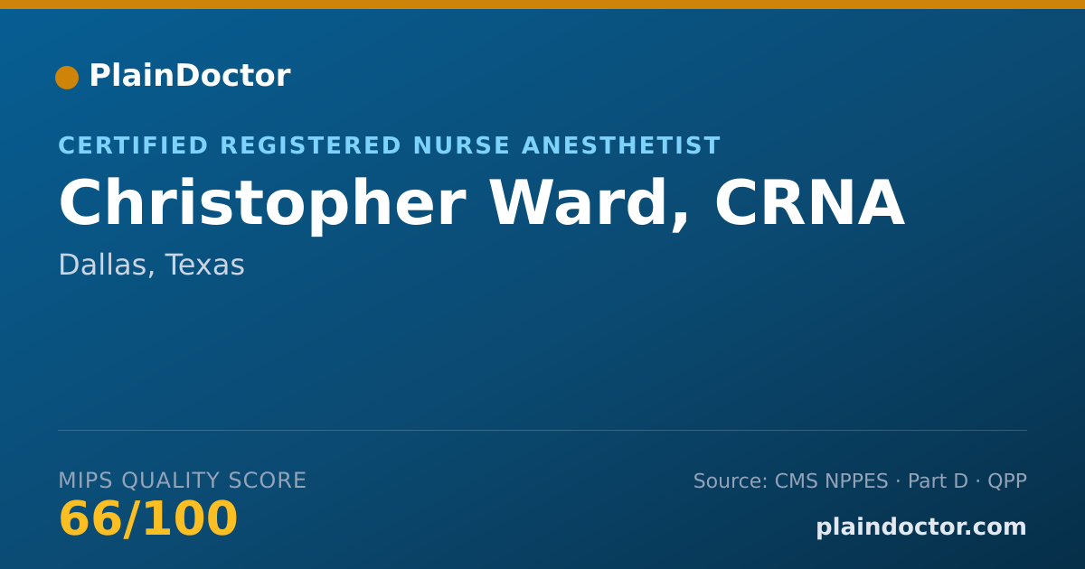Shareable card for Christopher Ward, CRNA - Certified Registered Nurse Anesthetist, Dallas, TX