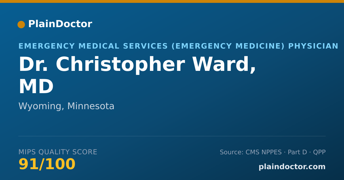 Shareable card for Christopher Ward, MD - Emergency Medical Services (Emergency Medicine) Physician, Wyoming, MN