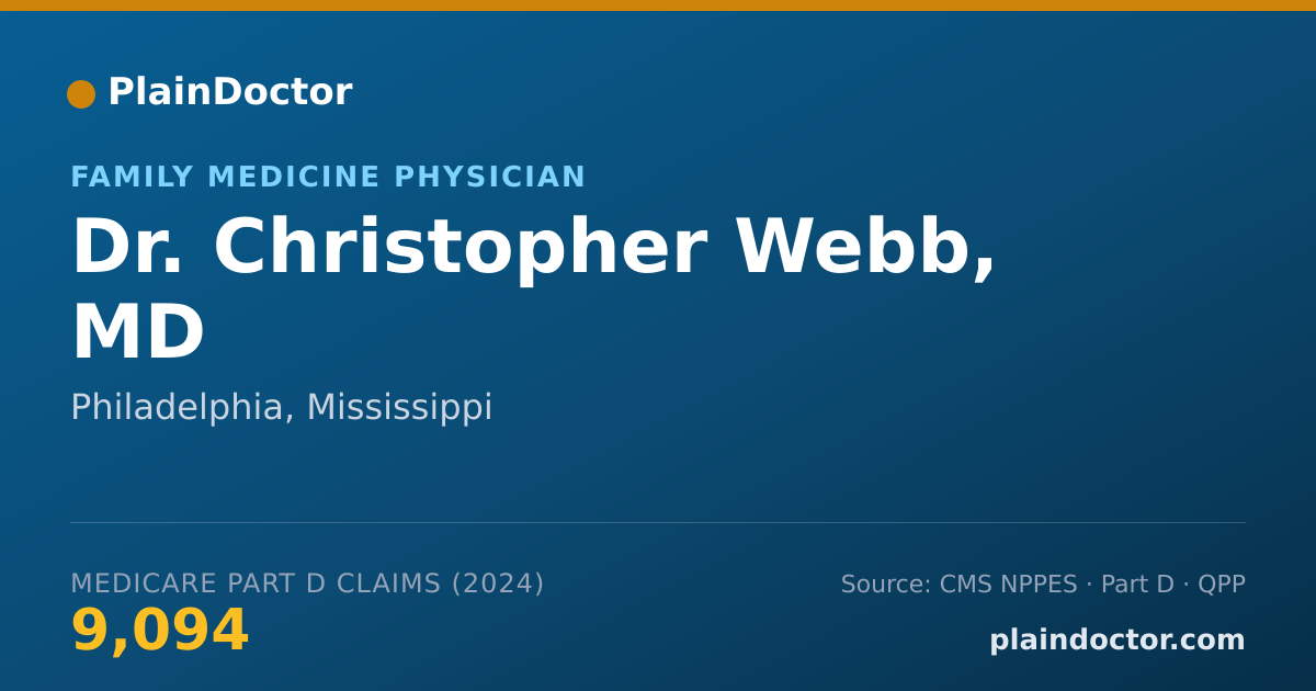 Shareable card for Christopher Webb, MD - Family Medicine Physician, Philadelphia, MS