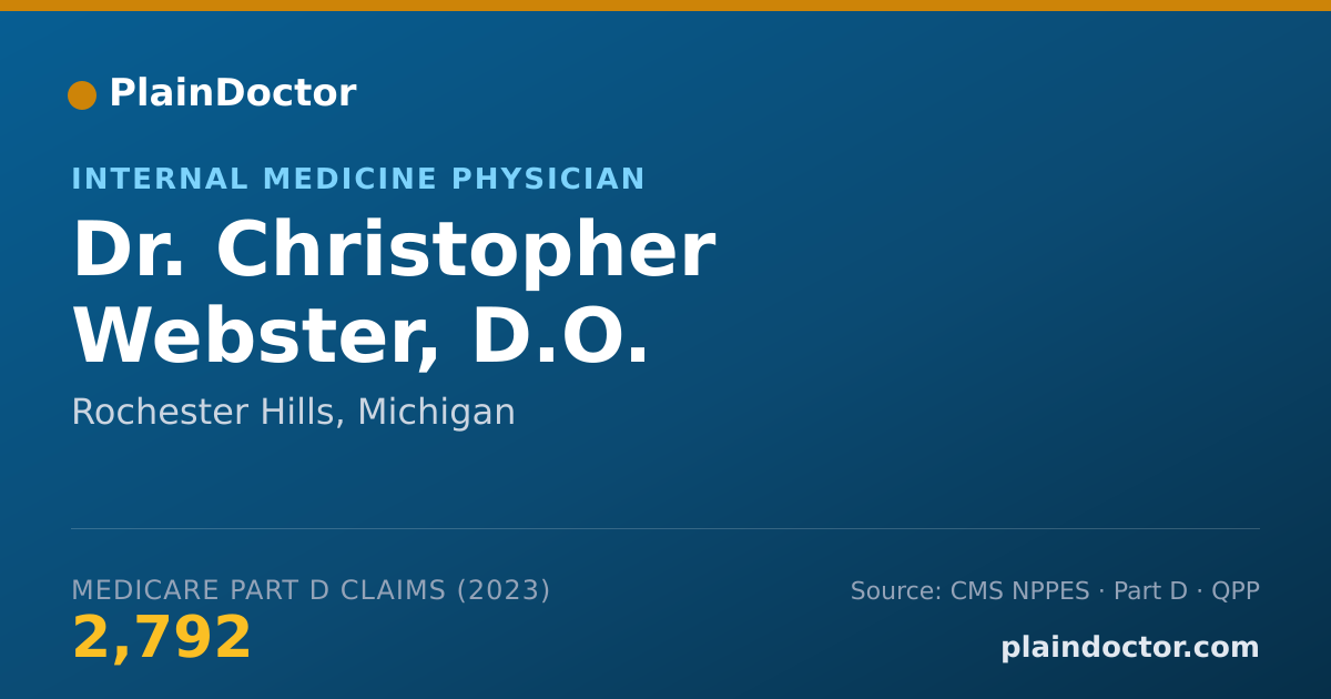 Shareable card for Christopher Webster, D.O. - Internal Medicine Physician, Rochester Hills, MI