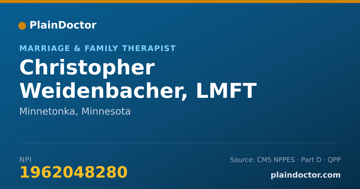 Shareable card for Christopher Weidenbacher, LMFT - Marriage & Family Therapist, Minnetonka, MN