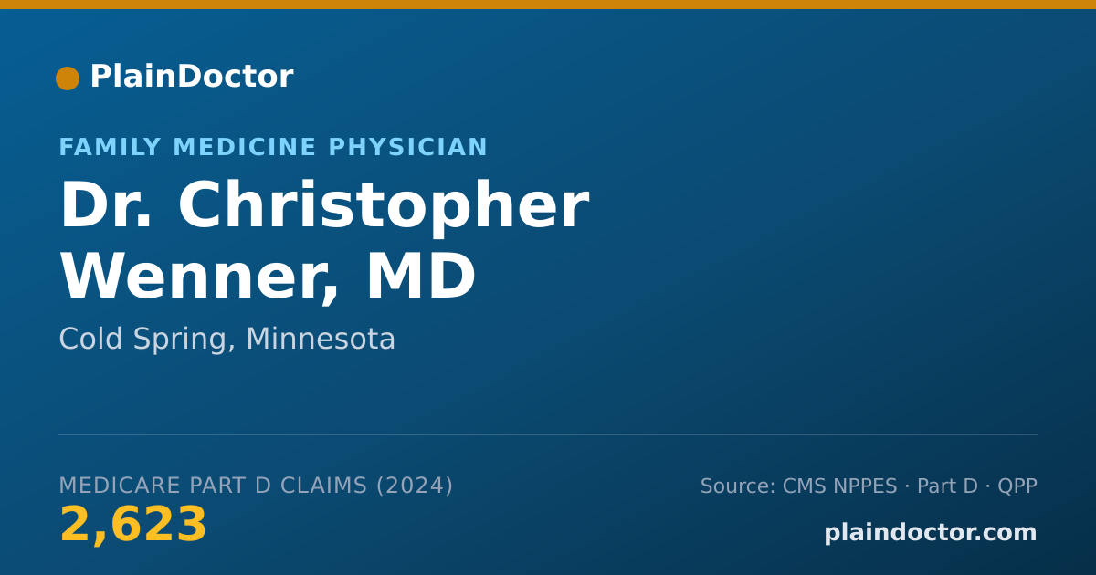 Shareable card for Christopher Wenner, MD - Family Medicine Physician, Cold Spring, MN